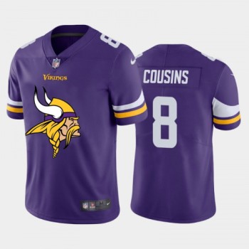 Men's Minnesota Vikings #8 Kirk Cousins Purple 2020 Team Big Logo Limited Stitched Jersey Men's Minnesota Vikings #8 Kirk Cousins Purple 2020 Team Big Logo Limited Stitched Jersey