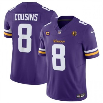Men's Minnesota Vikings #8 Kirk Cousins Purple 2023 F.U.S.E. With 4-star C Patch And John Madden Patch Vapor Limited Stitched Football Jersey Men's Minnesota Vikings #8 Kirk Cousins Purple 2023 F.U.S.E. With 4-star C Patch And John Madden Patch Vapor Limited Stitched Football Jersey