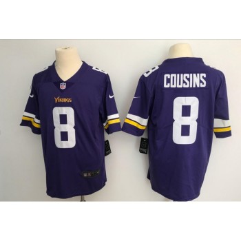 Men's Minnesota Vikings #8 Kirk Cousins Purple Vapor Untouchable Limited Stitched NFL Jersey Men's Minnesota Vikings #8 Kirk Cousins Purple Vapor Untouchable Limited Stitched NFL Jersey