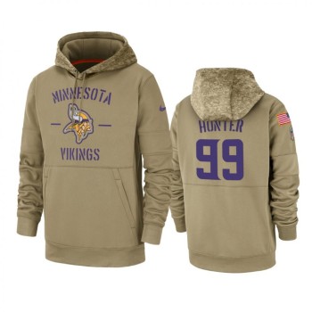 Men's Minnesota Vikings #99 Danielle Hunter Tan 2019 Salute to Service Sideline Therma Pullover Hoodie Men's Minnesota Vikings #99 Danielle Hunter Tan 2019 Salute to Service Sideline Therma Pullover Hoodie