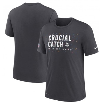 Men's Minnesota Vikings Charcoal 2021 Crucial Catch Performance T-Shirt Men's Minnesota Vikings Charcoal 2021 Crucial Catch Performance T-Shirt