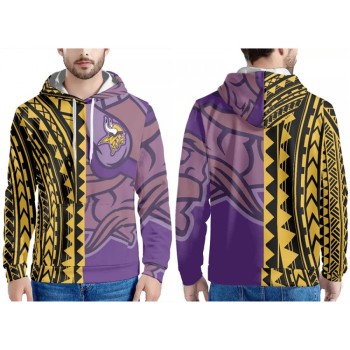Men's Minnesota Vikings Gold/Black/Purple Pullover Hoodie Men's Minnesota Vikings Gold/Black/Purple Pullover Hoodie