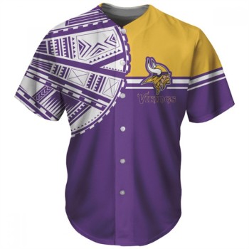 Men's Minnesota Vikings Purple Baseball Jersey Men's Minnesota Vikings Purple Baseball Jersey