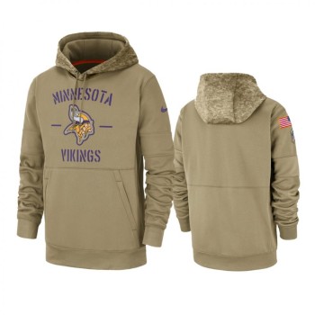 Men's Minnesota Vikings Tan 2019 Salute to Service Sideline Therma Pullover Hoodie Men's Minnesota Vikings Tan 2019 Salute to Service Sideline Therma Pullover Hoodie