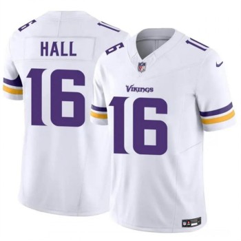 Men's Minnesota Vikings #16 Jaren Hall White 2023 F.U.S.E. Vapor Untouchable Limited Stitched Jersey Men's Minnesota Vikings #16 Jaren Hall White 2023 F.U.S.E. Vapor Untouchable Limited Stitched Jersey