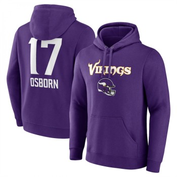 Men's Minnesota Vikings #17 K.J. Osborn Purple Team Wordmark Player Name & Number Pullover Hoodie Men's Minnesota Vikings #17 K.J. Osborn Purple Team Wordmark Player Name & Number Pullover Hoodie