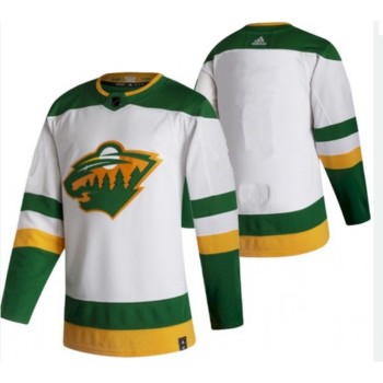 Men's Minnesota Wild 2021 White Reverse Retro Stitched Jersey Men's Minnesota Wild 2021 White Reverse Retro Stitched Jersey