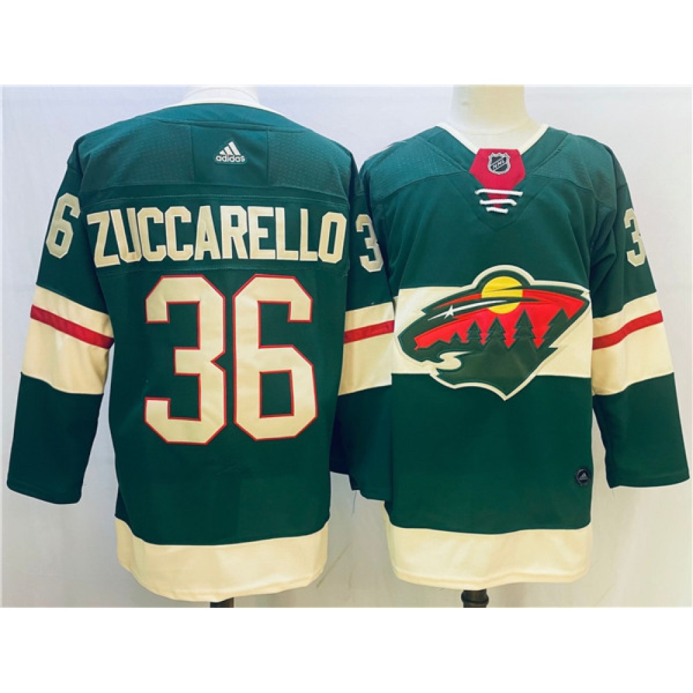 Men's Minnesota Wild #36 Mats Zuccarello Green Stitched Jersey