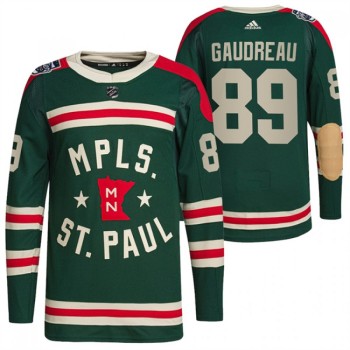 Men's Minnesota Wild #89 Frederick Gaudreau Green Stitched Jersey Men's Minnesota Wild #89 Frederick Gaudreau Green Stitched Jersey