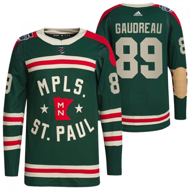 Men's Minnesota Wild #89 Frederick Gaudreau Green Stitched Jersey Men's Minnesota Wild #89 Frederick Gaudreau Green Stitched Jersey