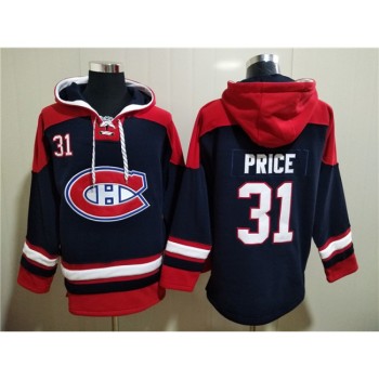 Men's Montreal Canadiens #31 Carey Price Navy Ageless Must-Have Lace-Up Pullover Hoodie Men's Montreal Canadiens #31 Carey Price Navy Ageless Must-Have Lace-Up Pullover Hoodie