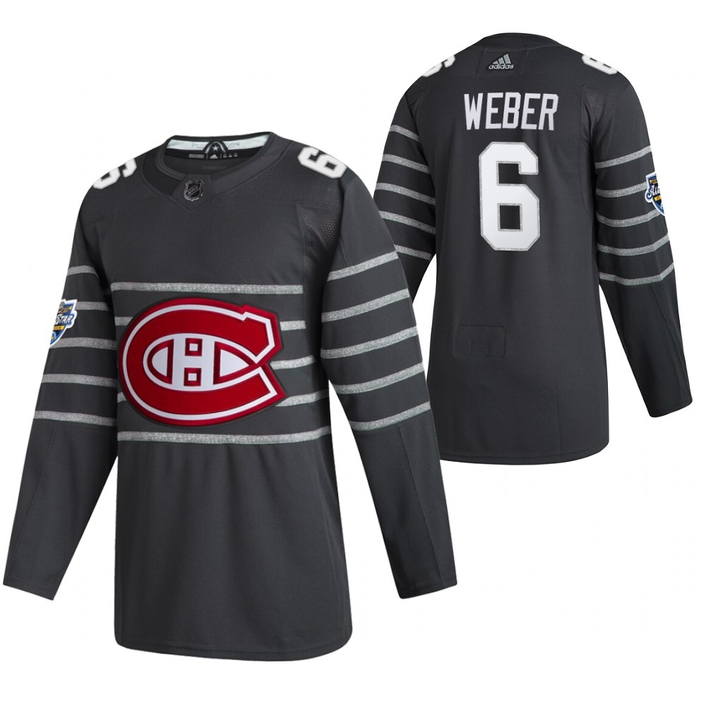 Men's Montreal Canadiens #6 Shea Weber 2020 Gray All Star Stitched NHL Jersey