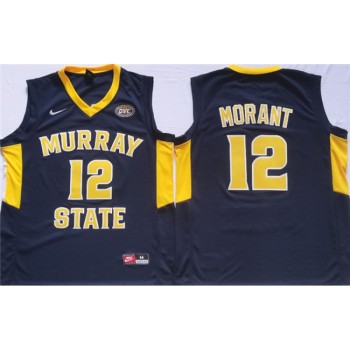 Men's Murray State Racers #12 Ja Morant Navy Stitched Jersey