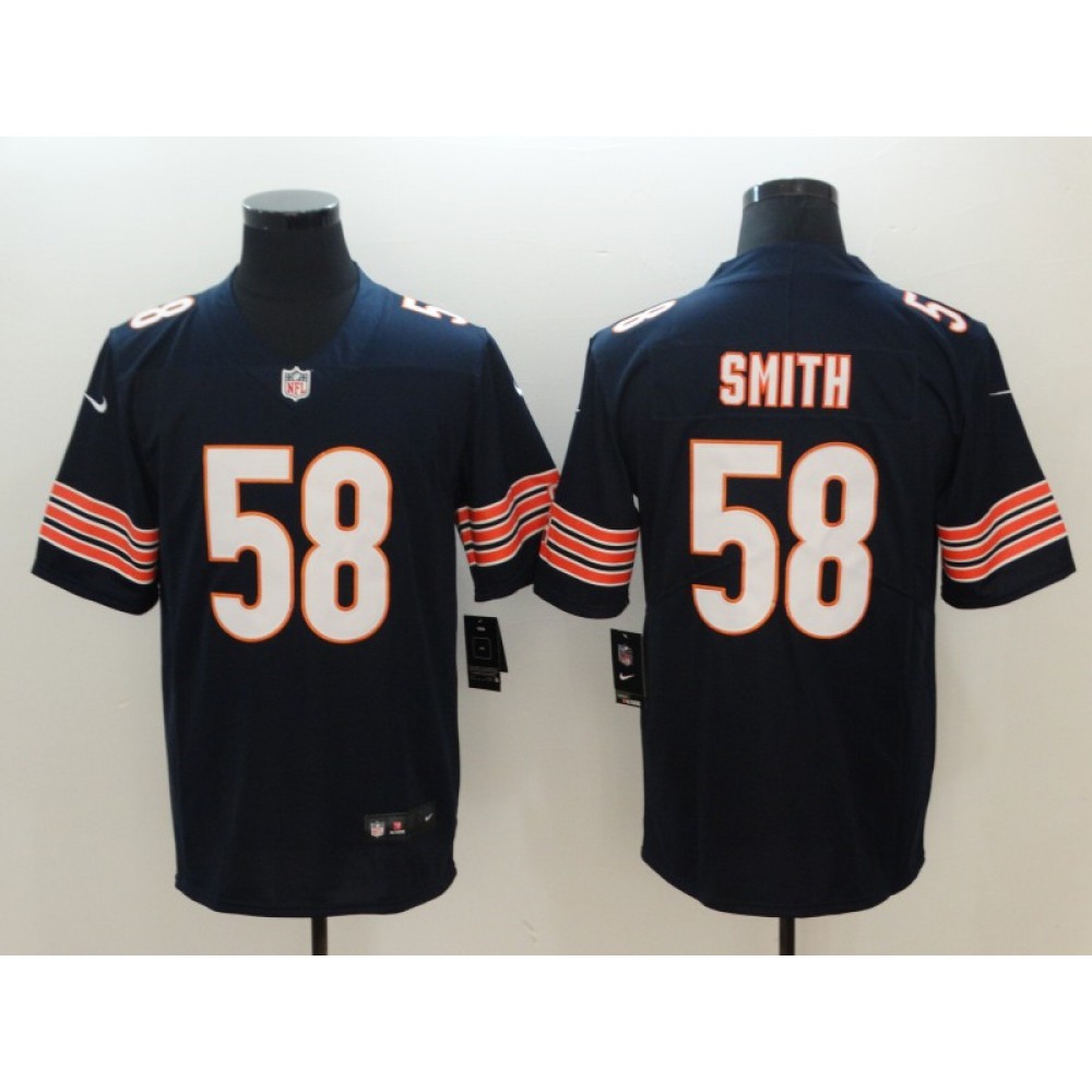 Men's NFL Chicago Bears #58 Roquan Smith Navy 2018 Draft Vapor Untouchable Limited Stitched Jersey