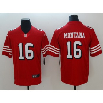 Men's NFL San Francisco 49ers #16 Joe Montana Red 2018 Vapor Untouchable Limited Stitched NFL Jersey Men's NFL San Francisco 49ers #16 Joe Montana Red 2018 Vapor Untouchable Limited Stitched NFL Jersey