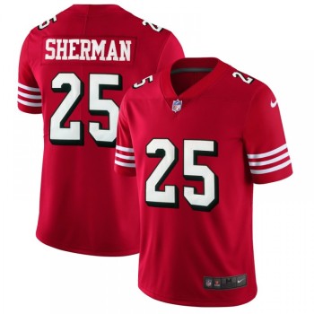 Men's NFL San Francisco 49ers #25 Richard Sherman Red 2018 Rush Vapor Untouchable Limited Stitched NFL Jersey Men's NFL San Francisco 49ers #25 Richard Sherman Red 2018 Rush Vapor Untouchable Limited Stitched NFL Jersey
