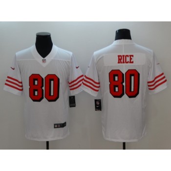 Men's NFL San Francisco 49ers #80 Jerry Rice White Color Rush Vapor Untouchable Limited Stitched Jersey Men's NFL San Francisco 49ers #80 Jerry Rice White Color Rush Vapor Untouchable Limited Stitched Jersey