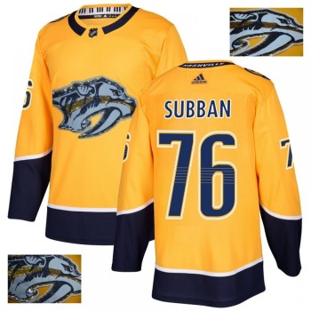 Men's Nashville Predators #76 P.K Subban Yellow Fashion Gold Stitched NHL Jersey Men's Nashville Predators #76 P.K Subban Yellow Fashion Gold Stitched NHL Jersey