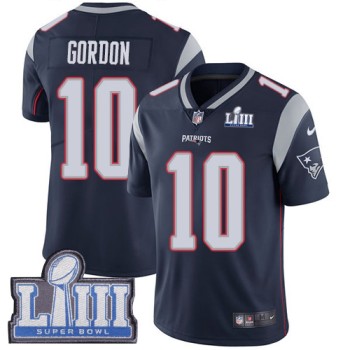 Men's New England Patriots #10 Josh Gordon Navy Blue Super Bowl LIII Vapor Untouchable Limited Stitched NFL Jersey Men's New England Patriots #10 Josh Gordon Navy Blue Super Bowl LIII Vapor Untouchable Limited Stitched NFL Jersey