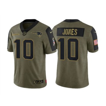 Men's New England Patriots #10 Mac Jones 2021 Olive Salute To Service Limited Stitched Jersey Men's New England Patriots #10 Mac Jones 2021 Olive Salute To Service Limited Stitched Jersey