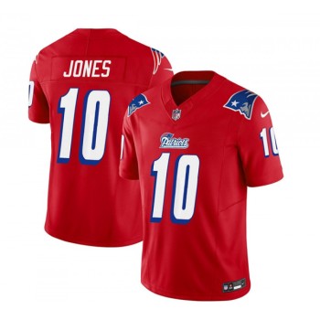 Men's New England Patriots #10 Mac Jones Red 2023 F.U.S.E. Throwback Limited Stitched Football Jersey Men's New England Patriots #10 Mac Jones Red 2023 F.U.S.E. Throwback Limited Stitched Football Jersey