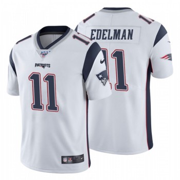 Men's New England Patriots #11 Julian Edelman 2019 White 100th season Limited Stitched NFL Jersey Men's New England Patriots #11 Julian Edelman 2019 White 100th season Limited Stitched NFL Jersey