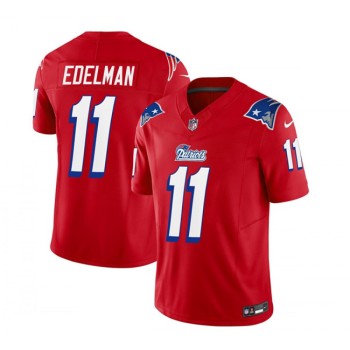 Men's New England Patriots #11 Julian Edelman Red 2023 F.U.S.E. Throwback Limited Stitched Football Jersey Men's New England Patriots #11 Julian Edelman Red 2023 F.U.S.E. Throwback Limited Stitched Football Jersey