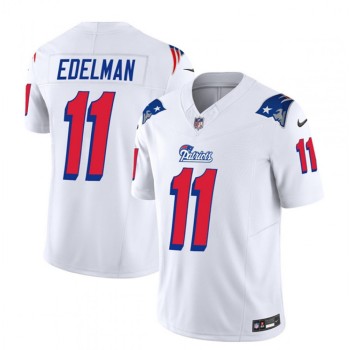 Men's New England Patriots #11 Julian Edelman White 2023 F.U.S.E. Throwback Limited Stitched Football Jersey Men's New England Patriots #11 Julian Edelman White 2023 F.U.S.E. Throwback Limited Stitched Football Jersey
