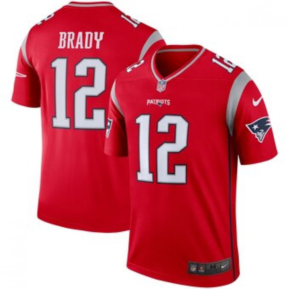Men's New England Patriots #12 Tom Brady Red Inverted Legend Jersey