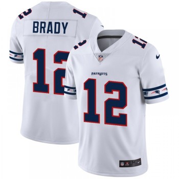 Men's New England Patriots #12 Tom Brady White 2019 Team Logo Cool Edition Stitched NFL Jersey Men's New England Patriots #12 Tom Brady White 2019 Team Logo Cool Edition Stitched NFL Jersey