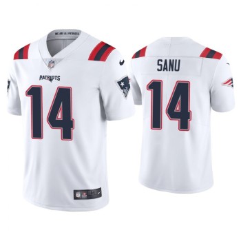 Men's New England Patriots #14 Mohamed Sanu 2020 White Vapor Untouchable Limited Stitched NFL Jersey Men's New England Patriots #14 Mohamed Sanu 2020 White Vapor Untouchable Limited Stitched NFL Jersey