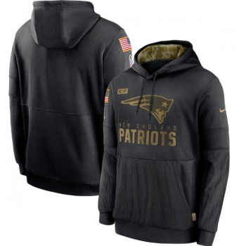 Men's New England Patriots 2020 Black Salute to Service Sideline Performance Pullover Hoodie Men's New England Patriots 2020 Black Salute to Service Sideline Performance Pullover Hoodie