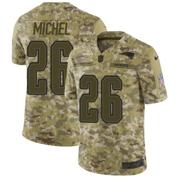 Men's New England Patriots #26 Sony Michel 2018 Camo Salute to Service Limited Stitched NFL Jersey Men's New England Patriots #26 Sony Michel 2018 Camo Salute to Service Limited Stitched NFL Jersey