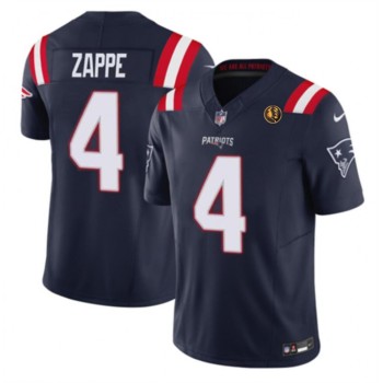 Men's New England Patriots #4 Bailey Zappe Navy 2023 F.U.S.E. With John Madden Patch Vapor Limited Stitched Football Jersey Men's New England Patriots #4 Bailey Zappe Navy 2023 F.U.S.E. With John Madden Patch Vapor Limited Stitched Football Jersey