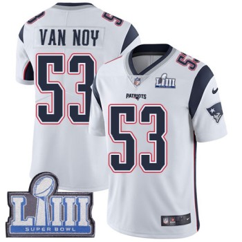 Men's New England Patriots #53 Kyle Van Noy White Super Bowl LIII Vapor Untouchable Limited Stitched NFL Jersey Men's New England Patriots #53 Kyle Van Noy White Super Bowl LIII Vapor Untouchable Limited Stitched NFL Jersey