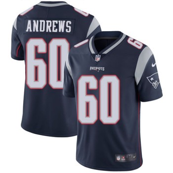 Men's New England Patriots #60 David Andrews Navy Blue Vapor Untouchable Limited Stitched NFL Jersey Men's New England Patriots #60 David Andrews Navy Blue Vapor Untouchable Limited Stitched NFL Jersey