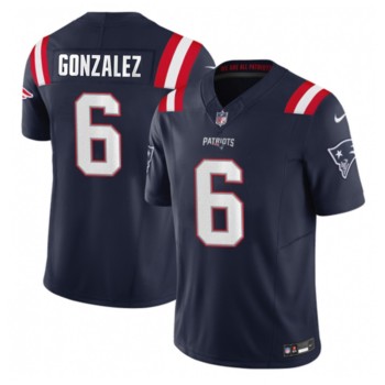 Men's New England Patriots #6 Christian Gonzalez Navy 2023 F.U.S.E. Vapor Limited Stitched Football Jersey Men's New England Patriots #6 Christian Gonzalez Navy 2023 F.U.S.E. Vapor Limited Stitched Football Jersey