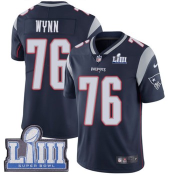 Men's New England Patriots #76 Isaiah Wynn Navy Blue Super Bowl LIII Vapor Untouchable Limited Stitched NFL Jersey Men's New England Patriots #76 Isaiah Wynn Navy Blue Super Bowl LIII Vapor Untouchable Limited Stitched NFL Jersey