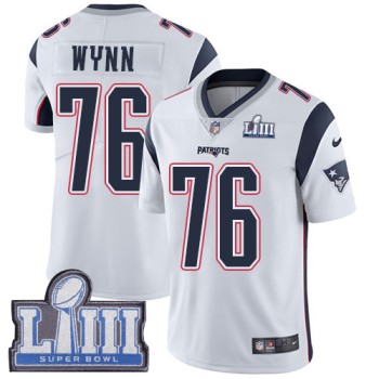 Men's New England Patriots #76 Isaiah Wynn White Super Bowl LIII Vapor Untouchable Limited Stitched NFL Jersey Men's New England Patriots #76 Isaiah Wynn White Super Bowl LIII Vapor Untouchable Limited Stitched NFL Jersey