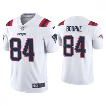 Men's New England Patriots #84 Kendrick Bourne 2021 White Vapor Untouchable Limited Stitched NFL Jersey Men's New England Patriots #84 Kendrick Bourne 2021 White Vapor Untouchable Limited Stitched NFL Jersey