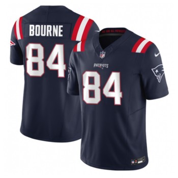Men's New England Patriots #84 Kendrick Bourne Navy 2023 F.U.S.E. Vapor Limited Stitched Football Jersey Men's New England Patriots #84 Kendrick Bourne Navy 2023 F.U.S.E. Vapor Limited Stitched Football Jersey