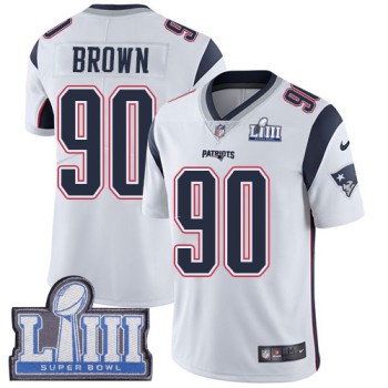 Men's New England Patriots #90 Malcom Brown Navy Blue Super Bowl LIII Vapor Untouchable Limited Stitched NFL Jersey Men's New England Patriots #90 Malcom Brown Navy Blue Super Bowl LIII Vapor Untouchable Limited Stitched NFL Jersey