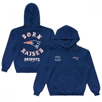 Men's New England Patriots Navy Born x Raised Pullover Hoodie Men's New England Patriots Navy Born x Raised Pullover Hoodie