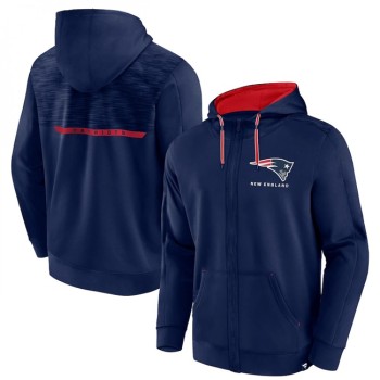Men's New England Patriots Navy Defender Evo Full-Zip Hoodie Men's New England Patriots Navy Defender Evo Full-Zip Hoodie