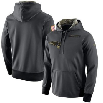 Men's New England Patriots Anthracite Salute to Service Player Performance Hoodie Men's New England Patriots Anthracite Salute to Service Player Performance Hoodie