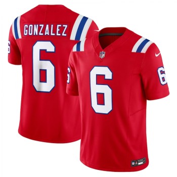 Men's New England Patriots #6 Christian Gonzalez Red 2023 F.U.S.E. Vapor Limited Stitched Football Jersey Men's New England Patriots #6 Christian Gonzalez Red 2023 F.U.S.E. Vapor Limited Stitched Football Jersey