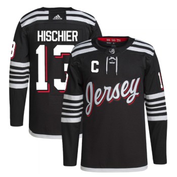 Men's New Jersey Devils #13 Nico Hischier 2021/22 Black Stitched Jersey Men's New Jersey Devils #13 Nico Hischier 2021/22 Black Stitched Jersey