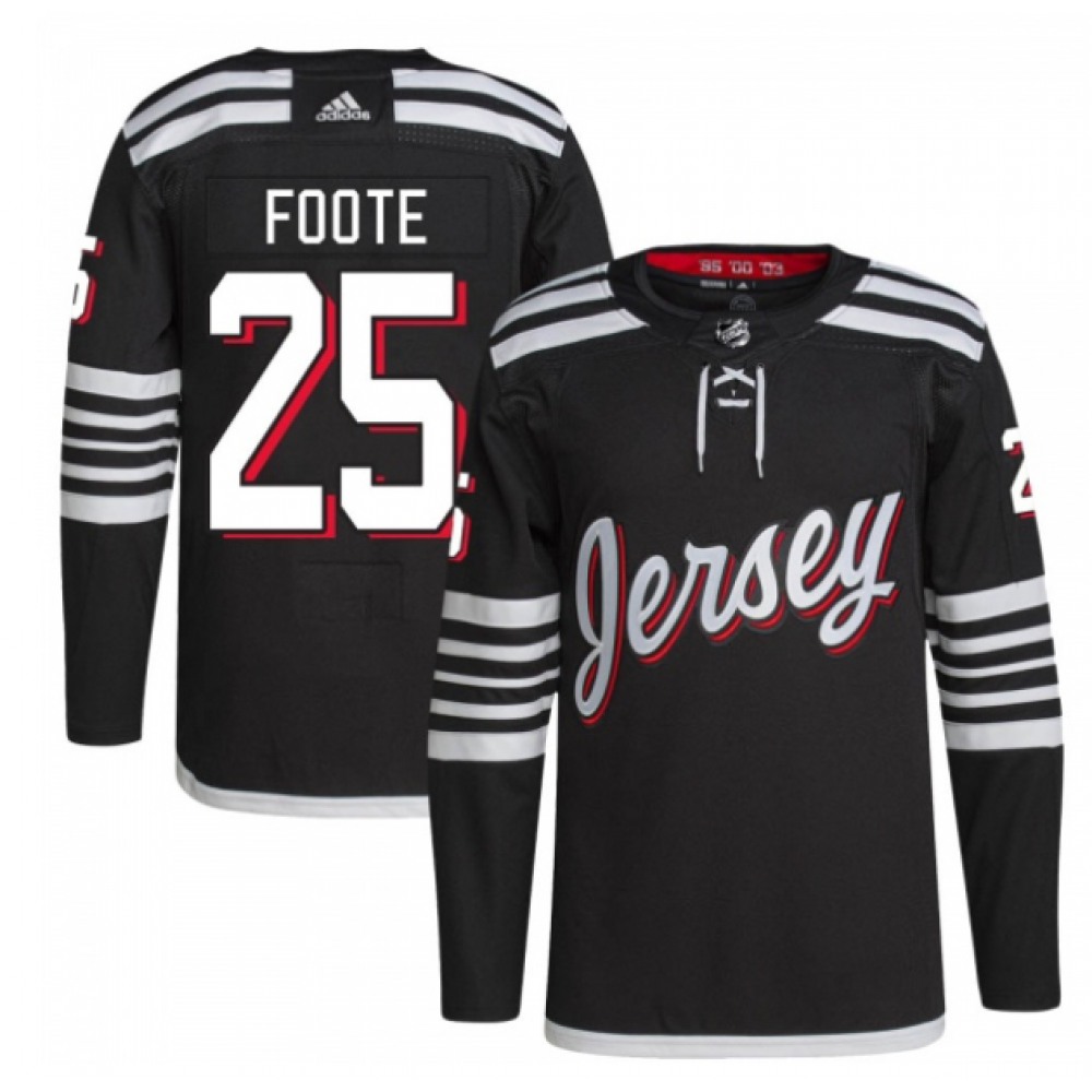 Men's New Jersey Devils #25 Nolan Foote 2021/22 Black Stitched Jersey