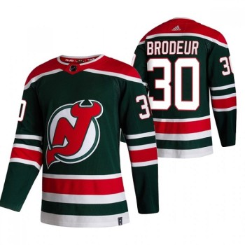 Men's New Jersey Devils #30 Martin Brodeur 2021 Green Reverse Retro Stitched NHL Jersey Men's New Jersey Devils #30 Martin Brodeur 2021 Green Reverse Retro Stitched NHL Jersey