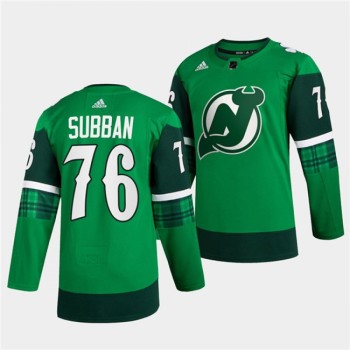 Men's New Jersey Devils #76 P.K. Subban Green Warm-Up St Patricks Day Stitched Jersey Men's New Jersey Devils #76 P.K. Subban Green Warm-Up St Patricks Day Stitched Jersey